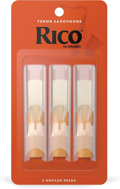 Cañas saxo tenor Rico fuerza 2.0 pack 3 principiantes