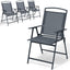 Set 4 sillas plegables para patio color gris