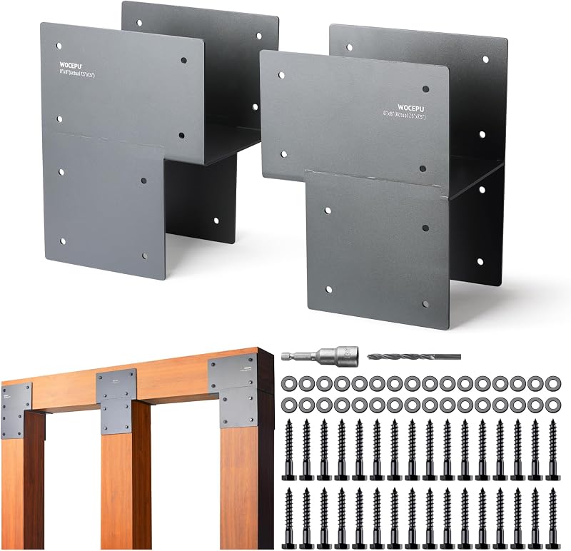 2 Tapas poste acero inox 8x8 para cenador madera