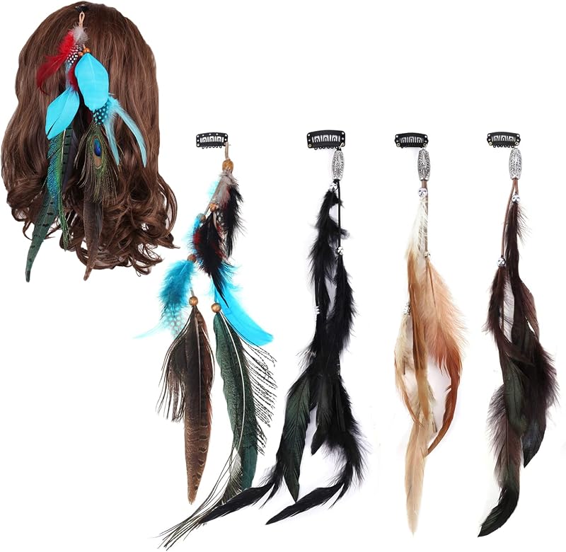 Pinzas pelo estilo bohemio tocado gitano 4 pzas