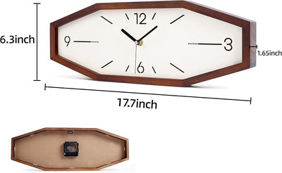 Reloj pared madera cuadrado 18pulg silencioso cocina oficina