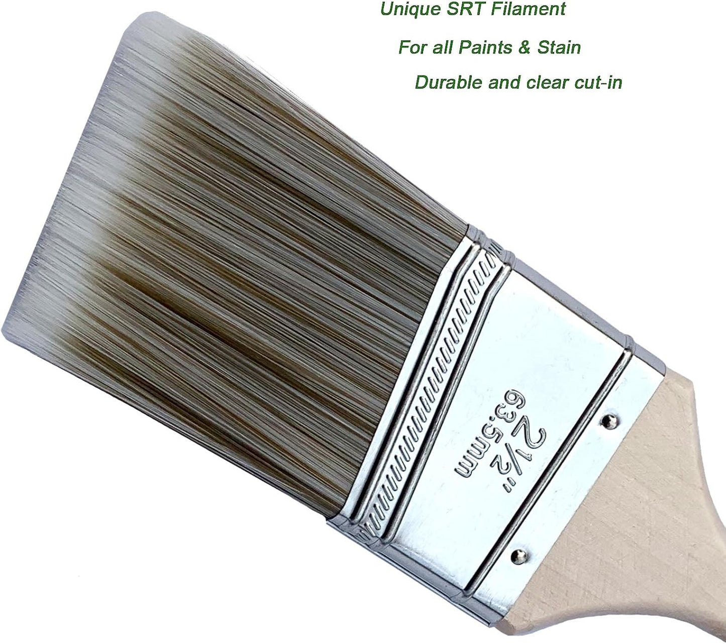 Set 12 Pzas Pincel Madera Ángulo 2 1/2pulg Recortar Muebles