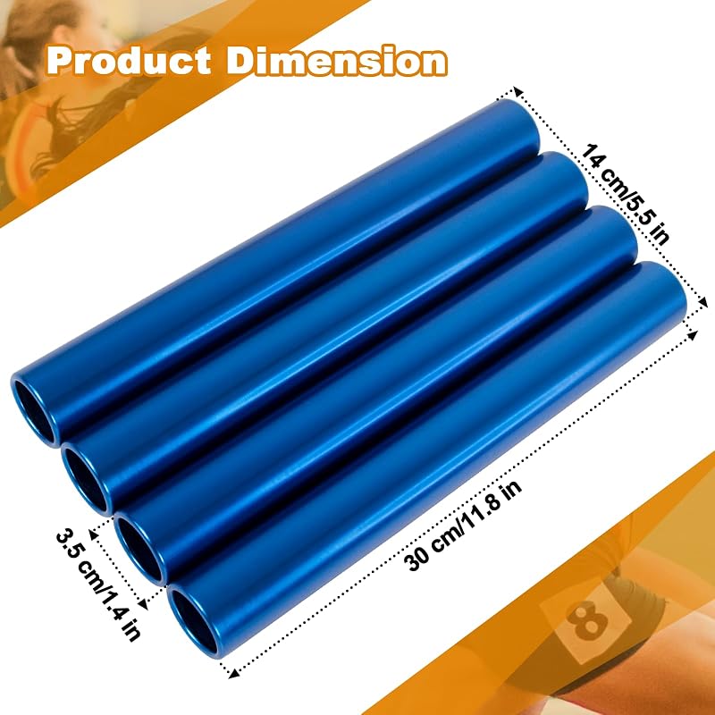 Juego bastones relé aluminio para pista campo deporte