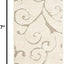 Alfombra afelpada 2'3"x7' diseño vides enrolladas crema