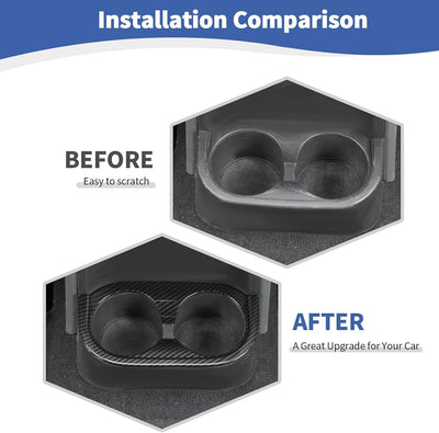 Portavasos fibra carbono Jeep Wrangler JK 2007-10 negro 3 pzas