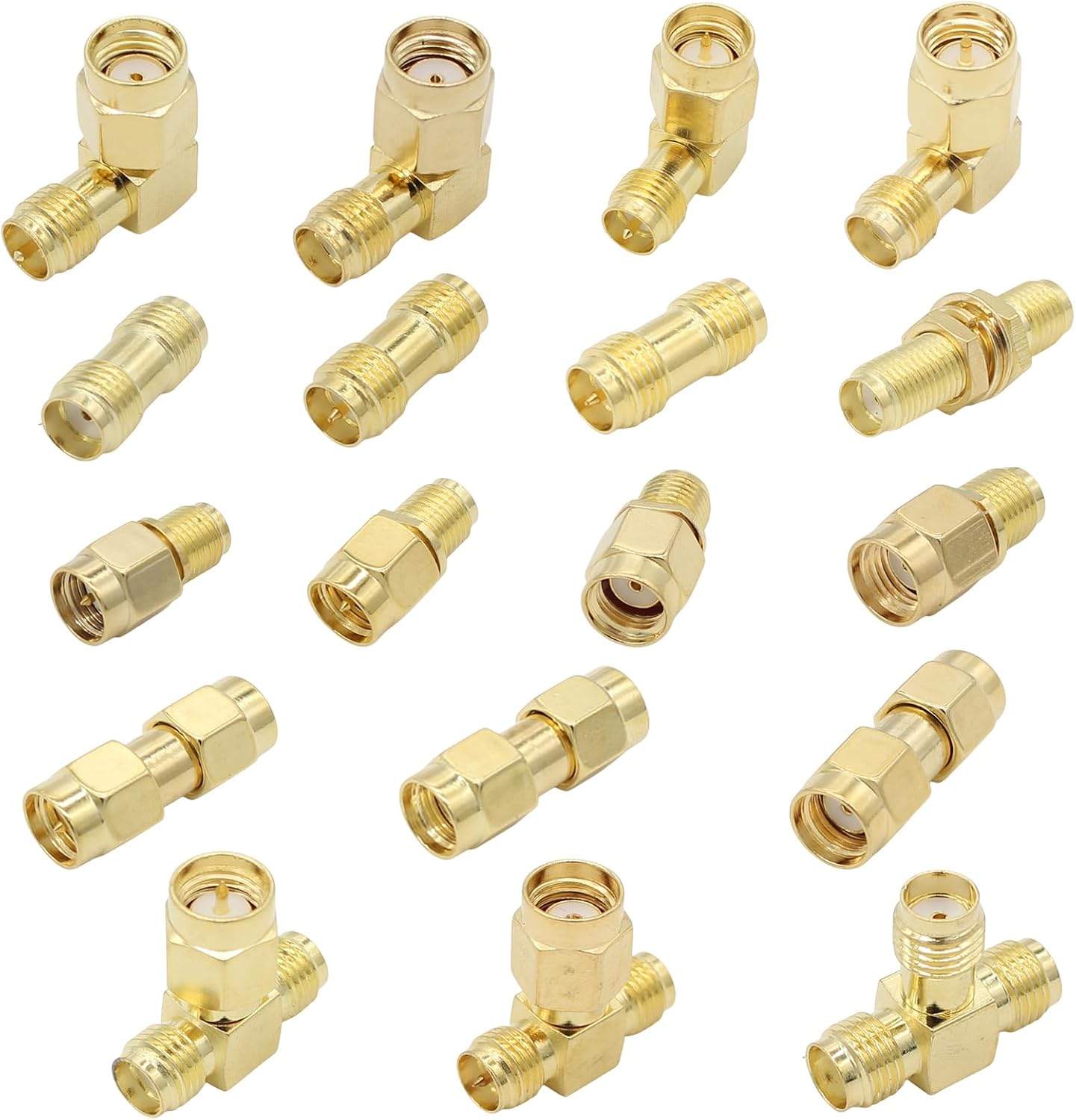 Kit adaptador SMA 18 pzas chapado oro comp antenas FPV