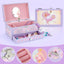 Caja joyería musical con cajón para collares y pulseras rosa