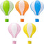Juego 5 faroles papel colgantes globo aerostático 12pulg