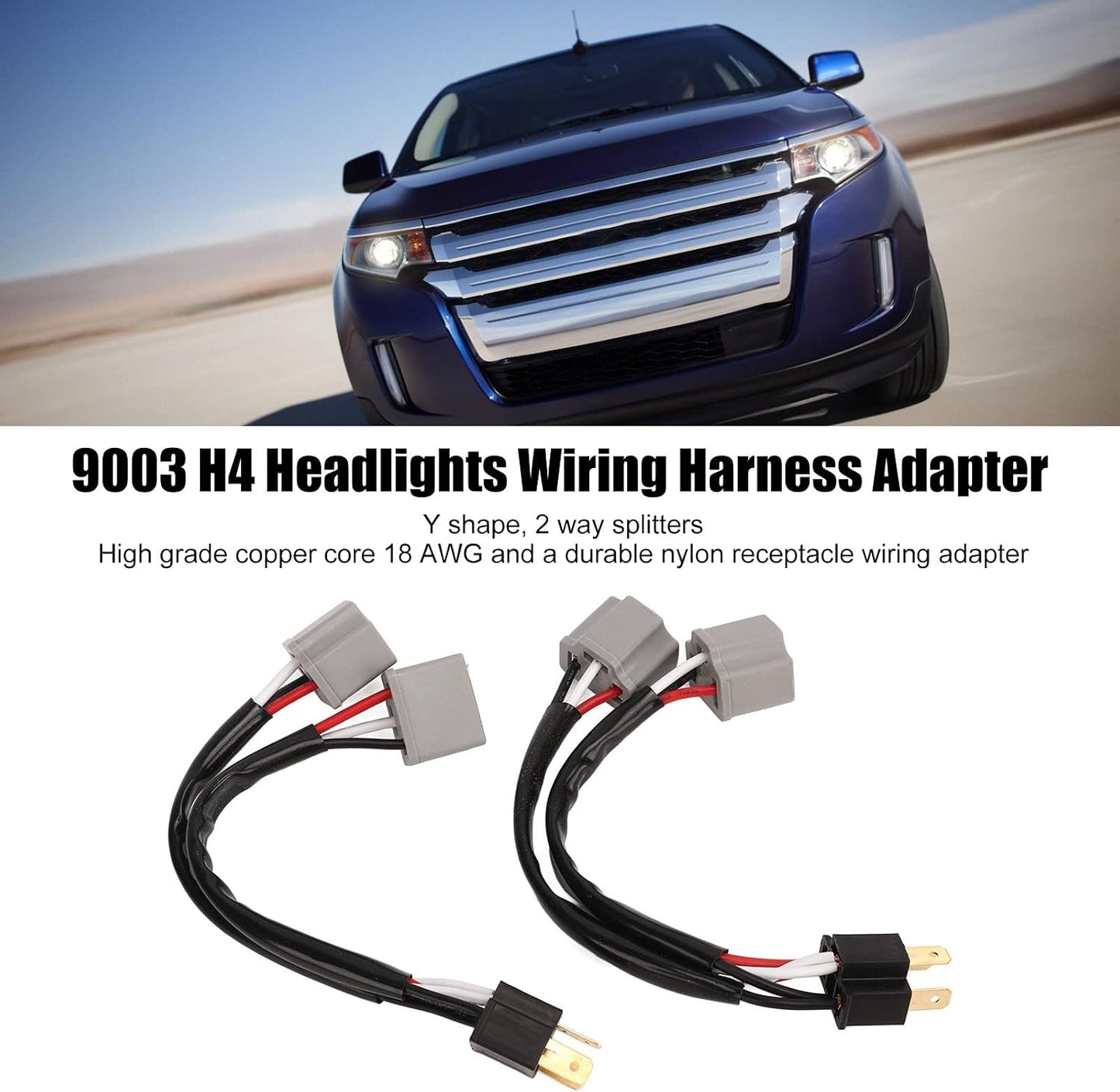 2 Adaptadores Arnés Faros 9003 H4 Macho Hembra