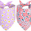 Bufanda triangular reversible perros niñas con flores