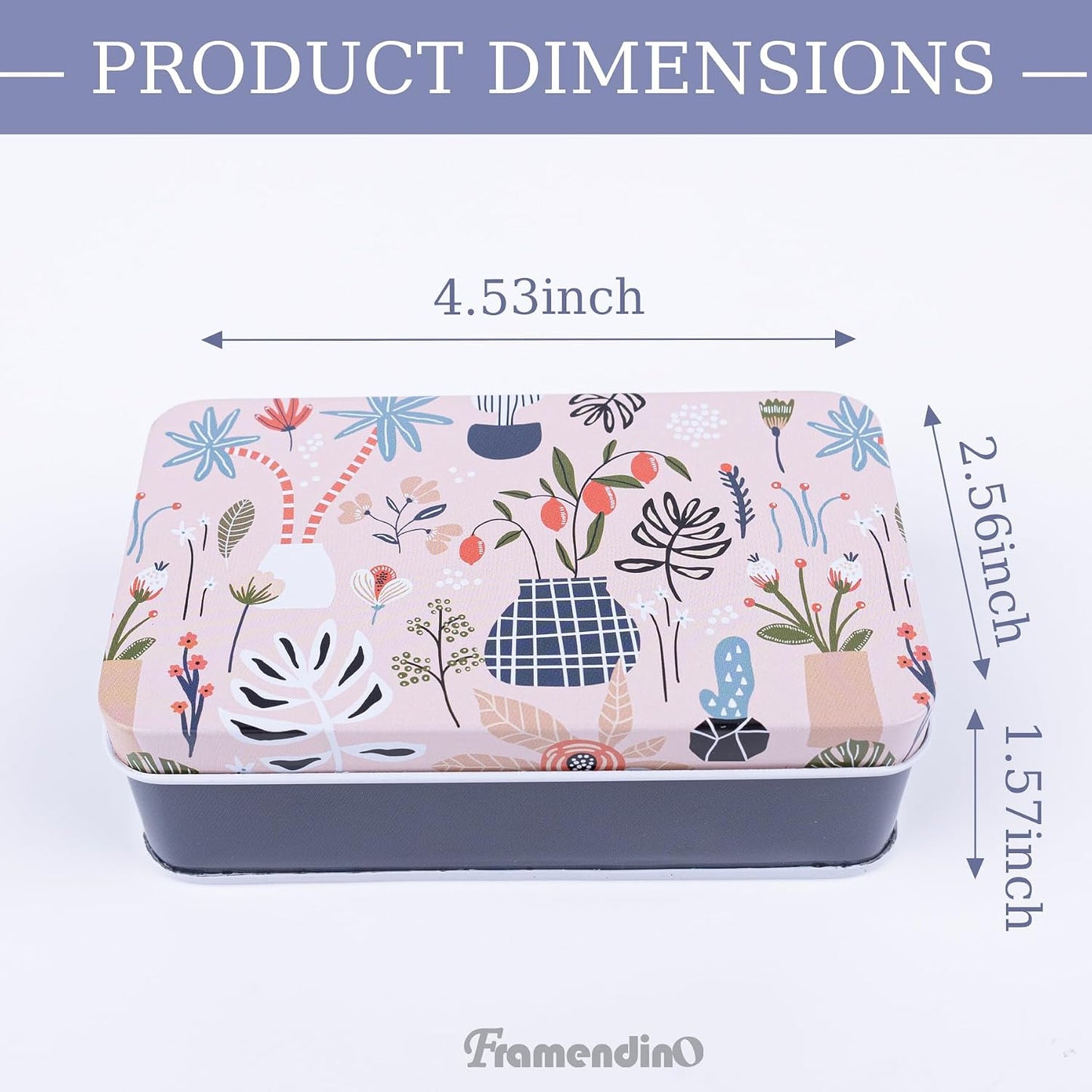 5 Pzas Cajas Hojalata Rectangular para Almacenar Joyas