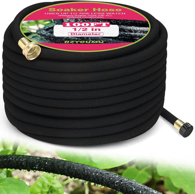 Manguera redonda 1/2pulg x100ft con conectores latón resistente