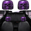 2 Fundas Reposacabezas Auto Calavera Morada Universal Suave