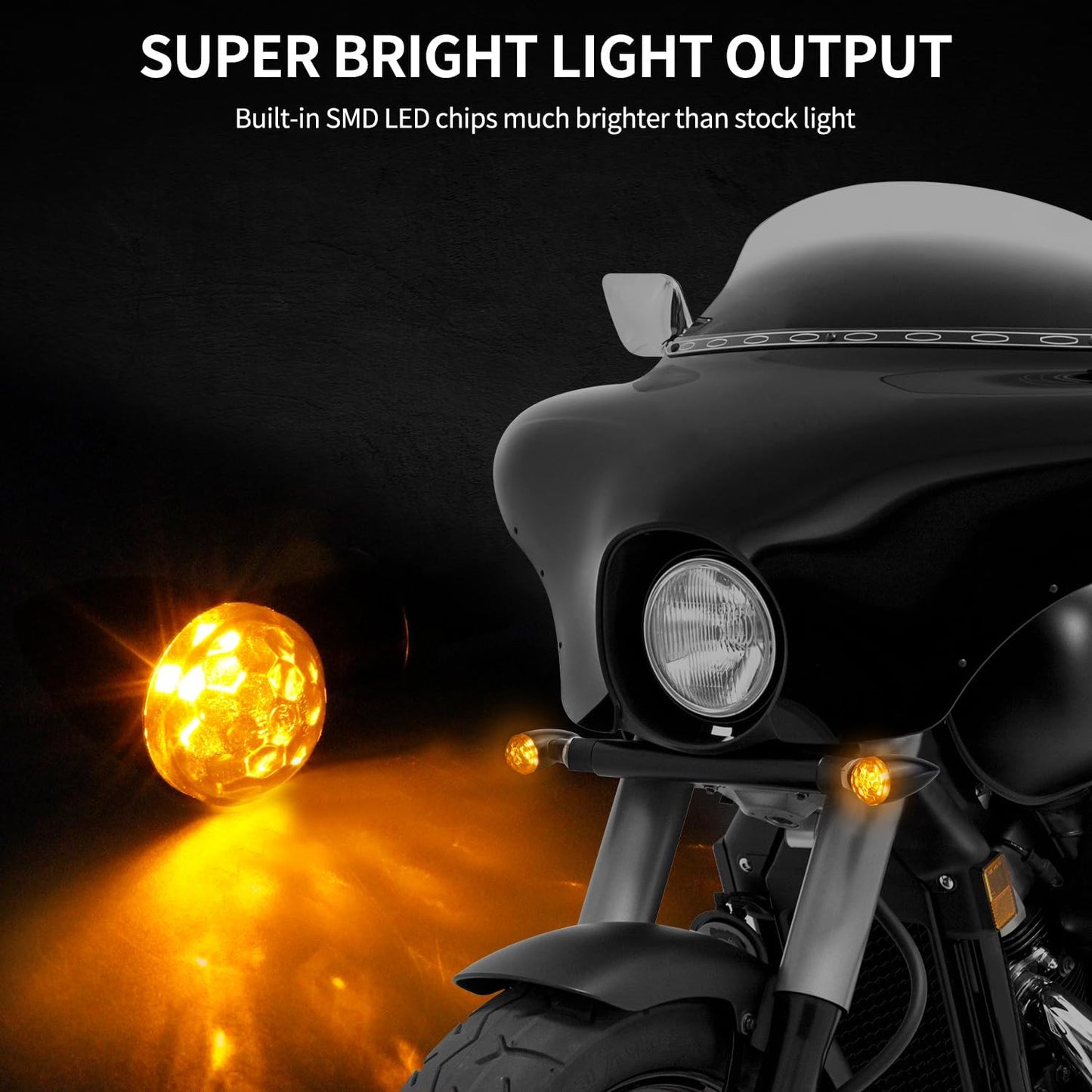 Señales giro motocicleta lente ahumado LED metal 4uds