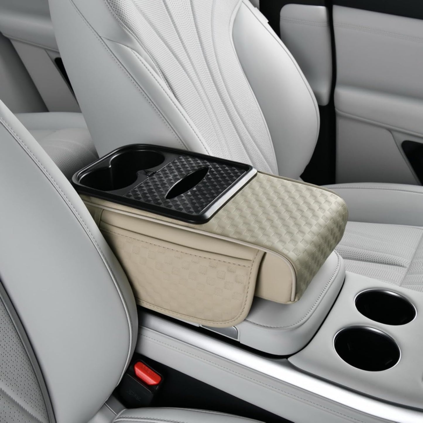 Cojín reposabrazos coche 7cm ergonómico con bolsillos