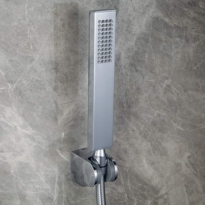 Cabezal ducha cuadrado latón macizo soporte conector pared