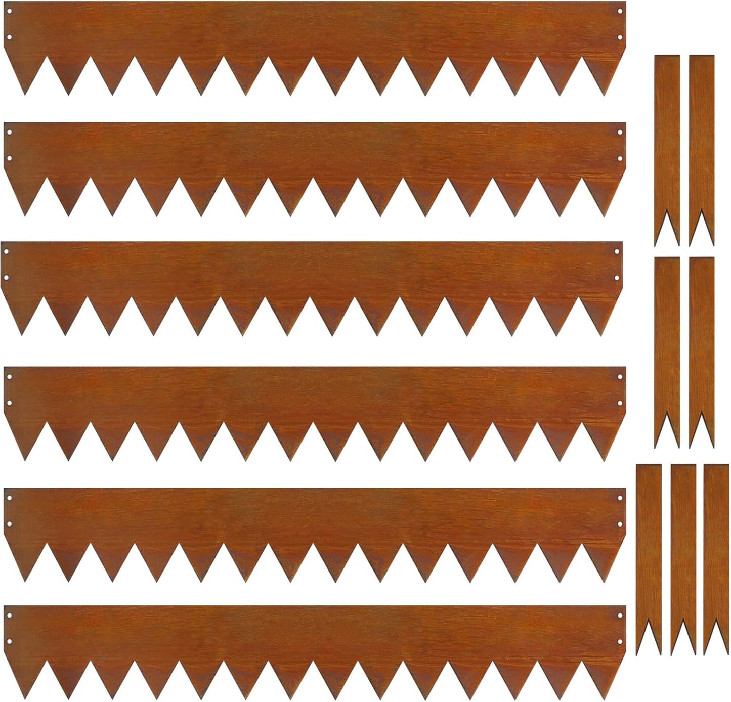 Bordes Corten 6pulg pack 6 con 7 estacas para jardín y camino