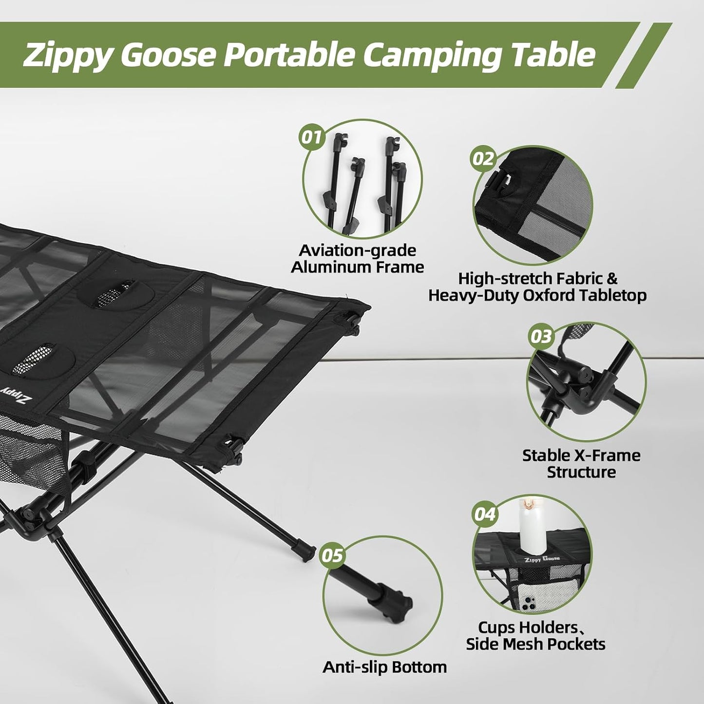 Mesa playa plegable ultraligera aluminio 1.5lb