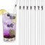 8 Popotes Vidrio Reutilizables Fiesta Nupcial con Cepillos