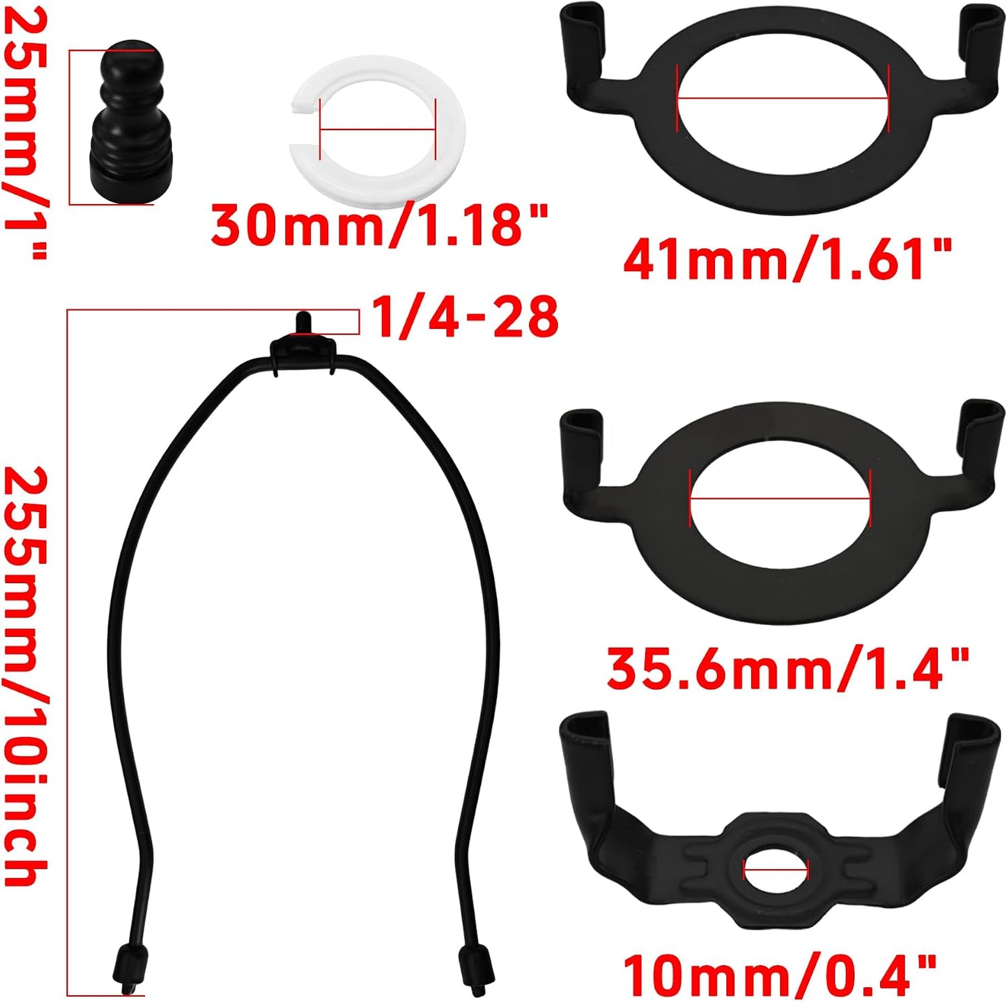 2 Pzas Soporte Arpa Lámpara 10pulg E14 E26 E27 Negro