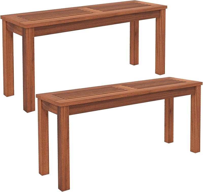Banco madera patio para 2 personas 39.5" asiento listones