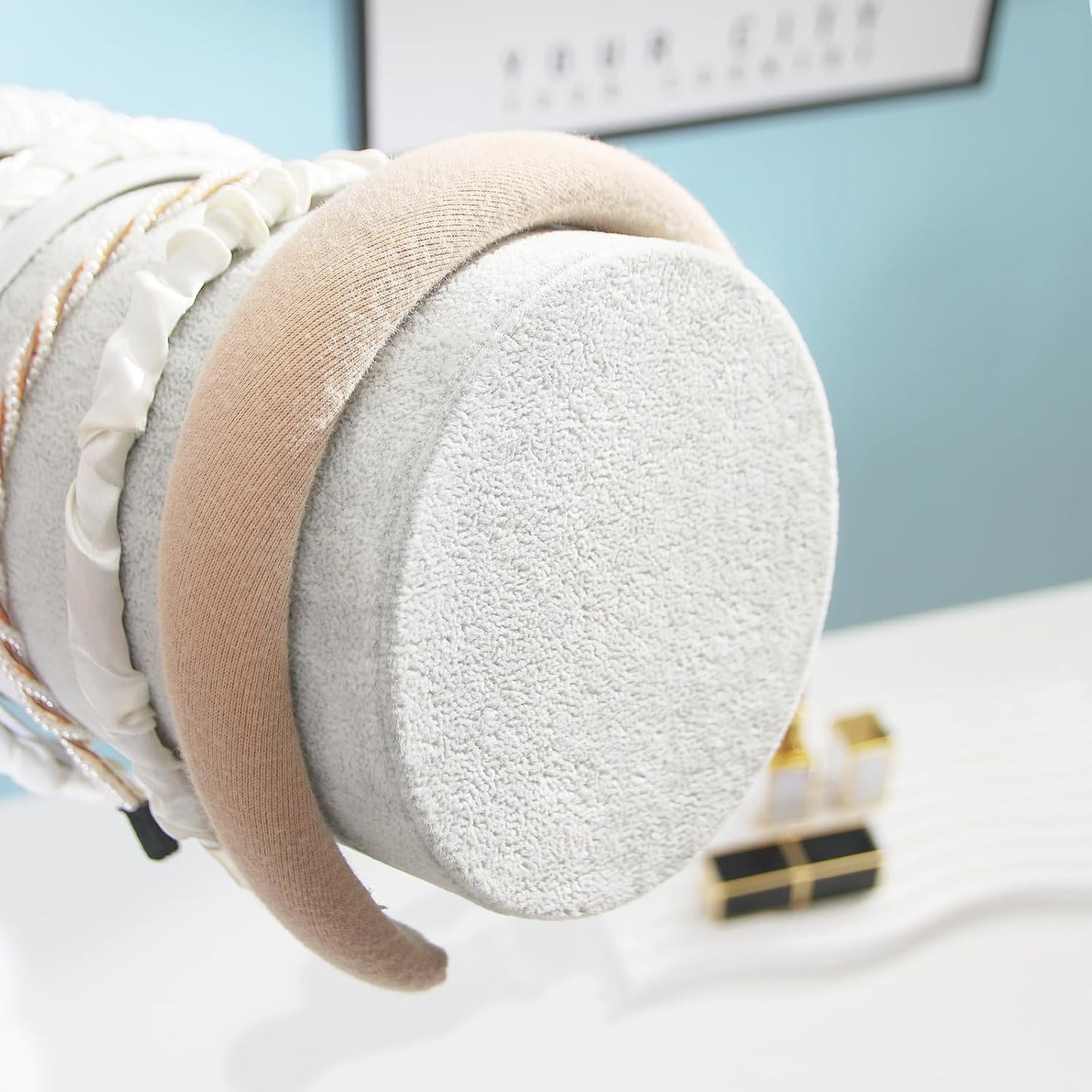 Organiz. diademas terciopelo torre para horquillas y joyas