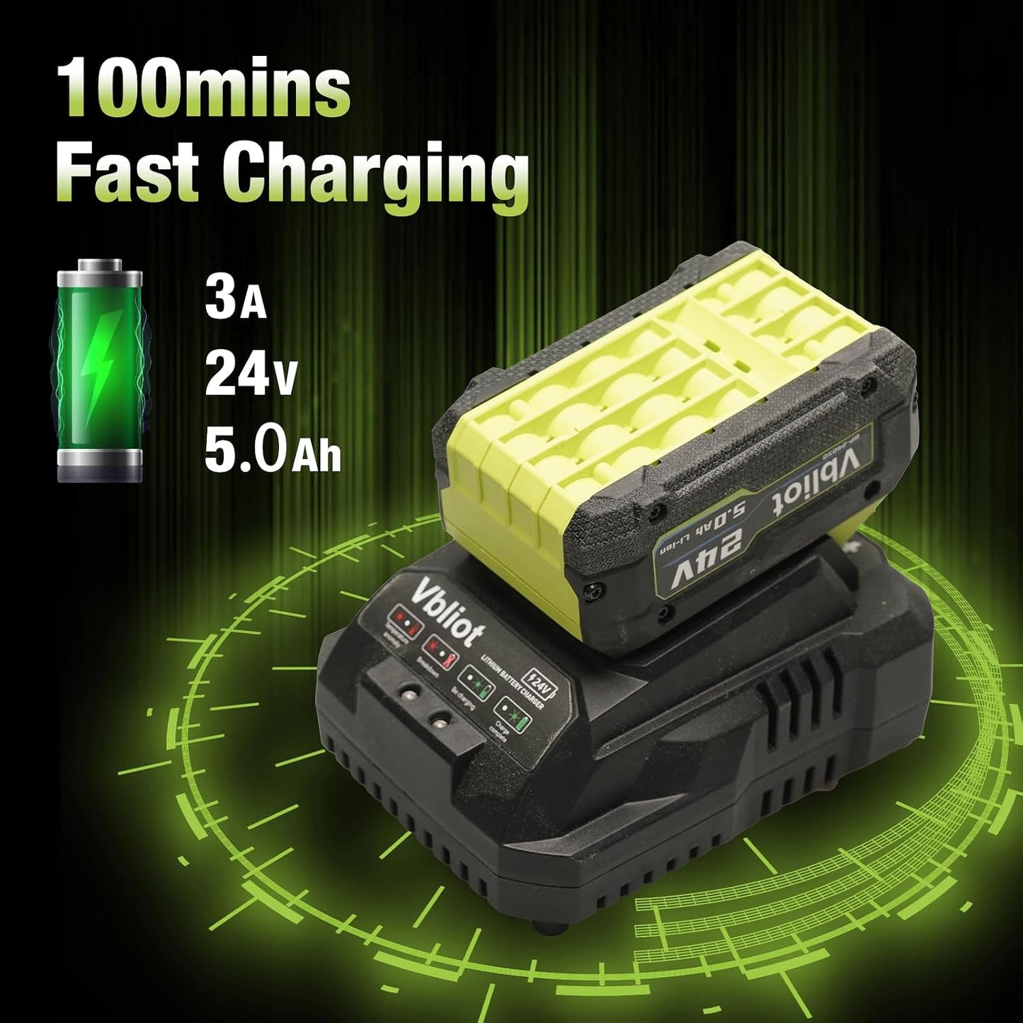 Llave impacto inalámbrica 24V 600Nm 2 baterías 5Ah