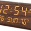 Reloj despertador digital de madera con USB y temperatura