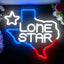 Letrero neón Lone Star regulable para dormitorio y bar