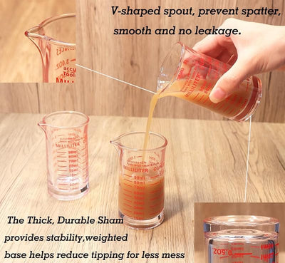 Vaso medidor vidrio 3oz/90ml doble escala pack 2
