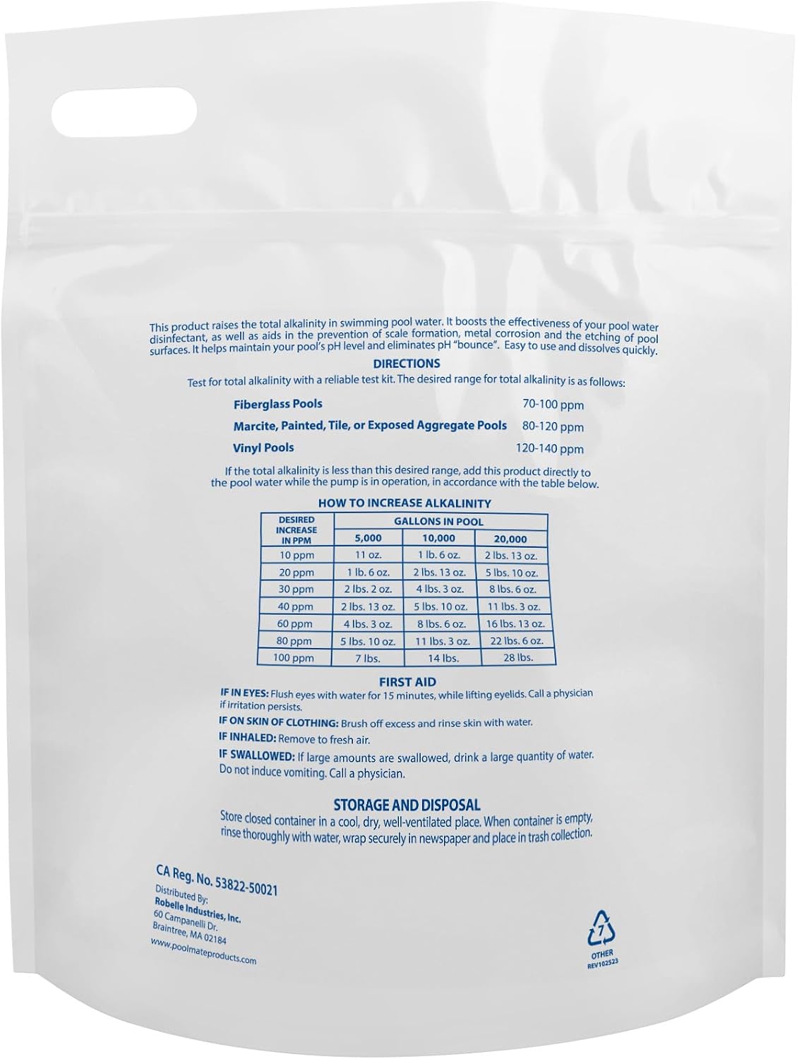 Potenciador alcalinidad albercas 10lb bicarbonato sodio