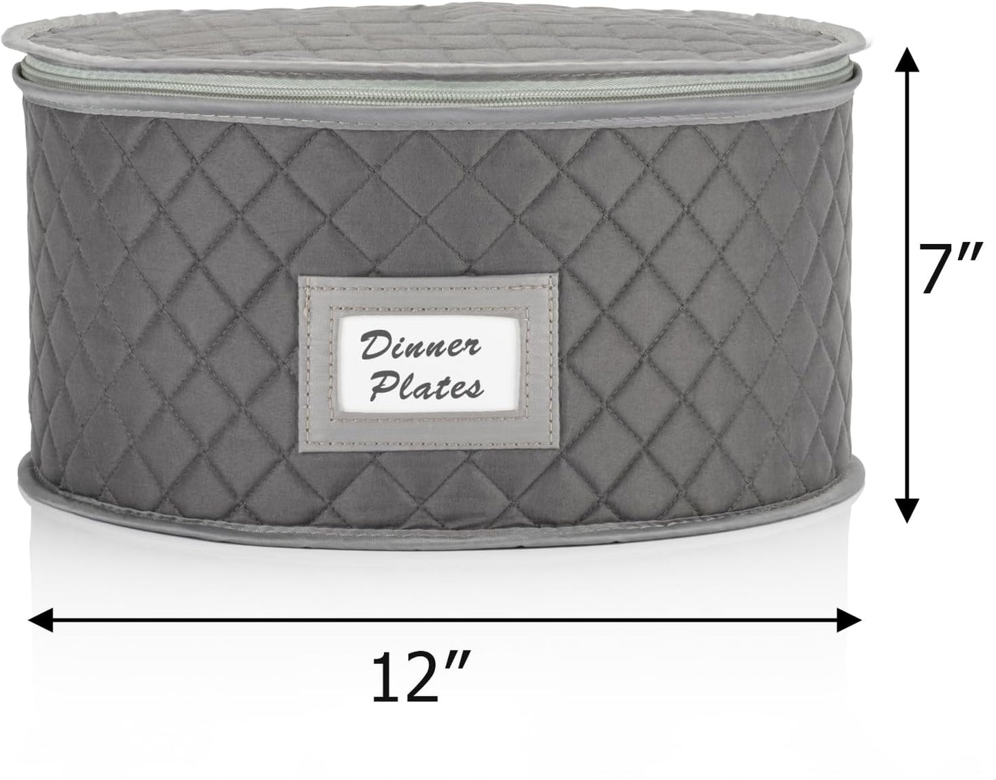 Estuche acolchado para platos 12x7" gris con 12 separadores