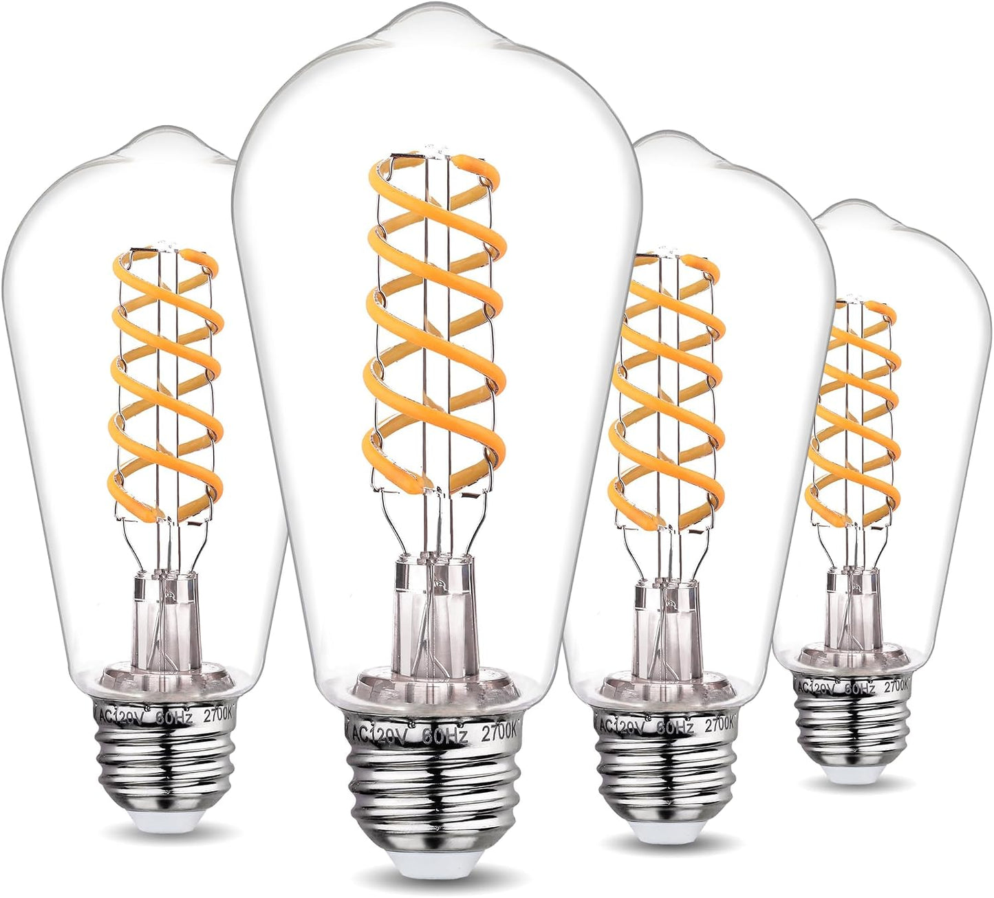 4 Pzas Bombilla LED Edison ST58/ST19 6W 2700K Regulable