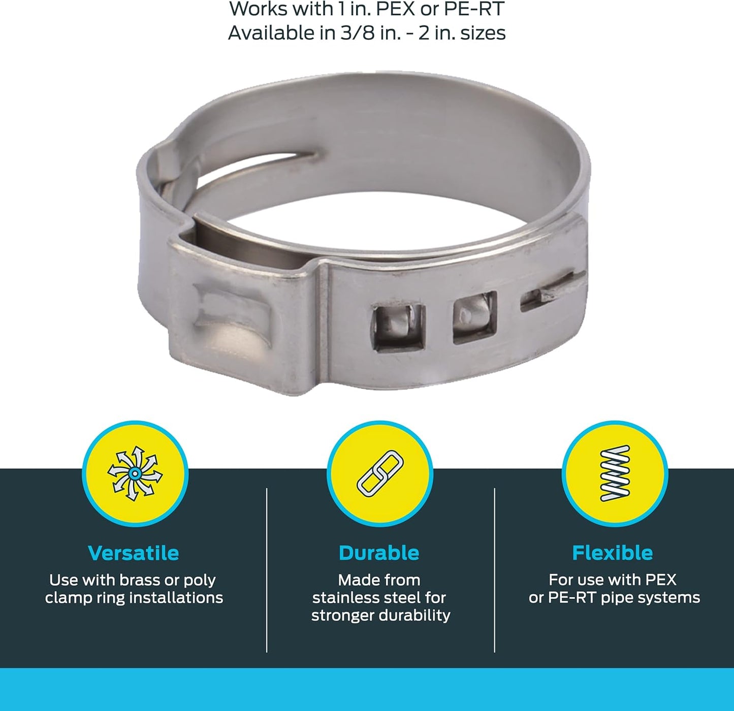 Anillo sujeción tubería PEX 1pulg 10pzas