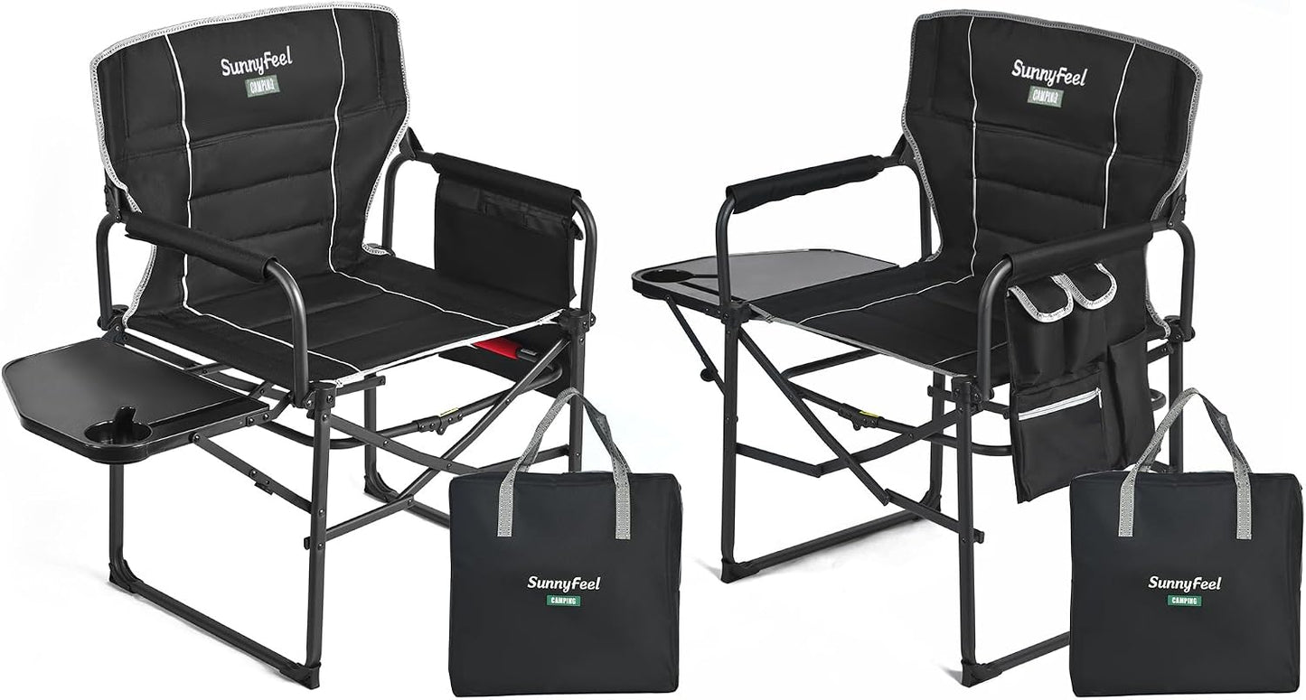 Silla plegable para camping gran tamaño set 2 con mesa
