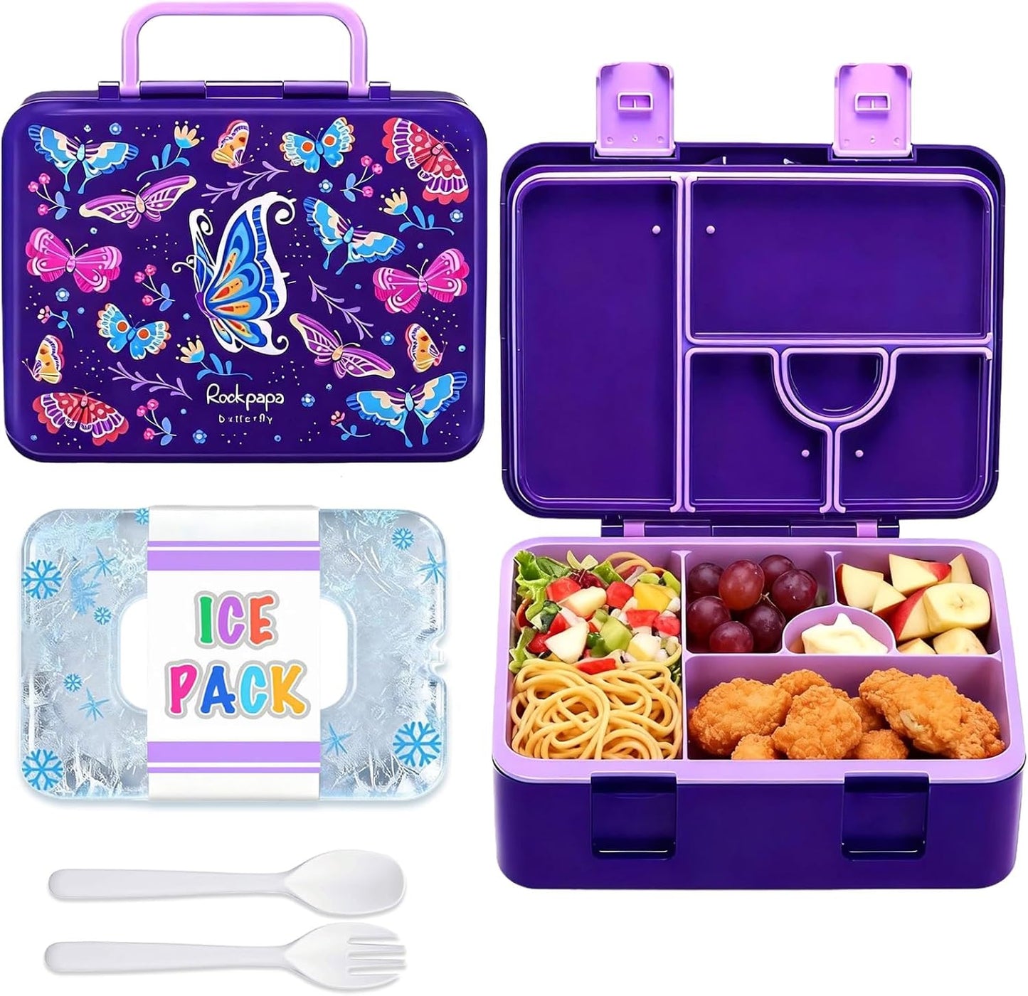 Caja almuerzo Bento 5 compartimentos con hielo para niños
