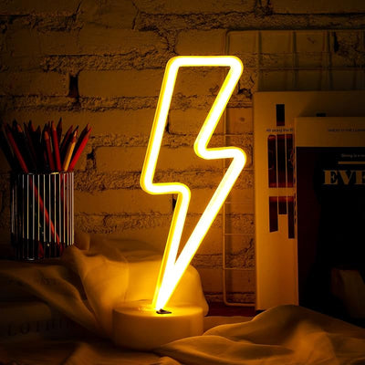 3 Letreros Neón Luz Rayo USB/Pilas Decoración Fiesta