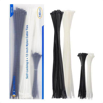 Pack 140 Bridas Cable 6y12pulg Autobloqueantes Seguridad