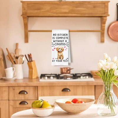 Toallas de cocina Cavapoo tejido gofre para perros 16x24
