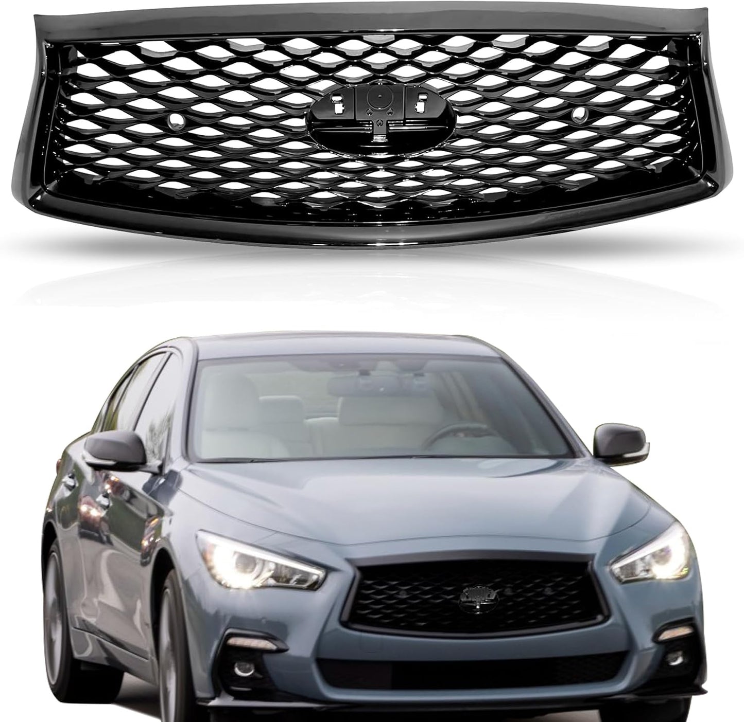 Rejilla parachoques delantero Infiniti Q50 malla negra