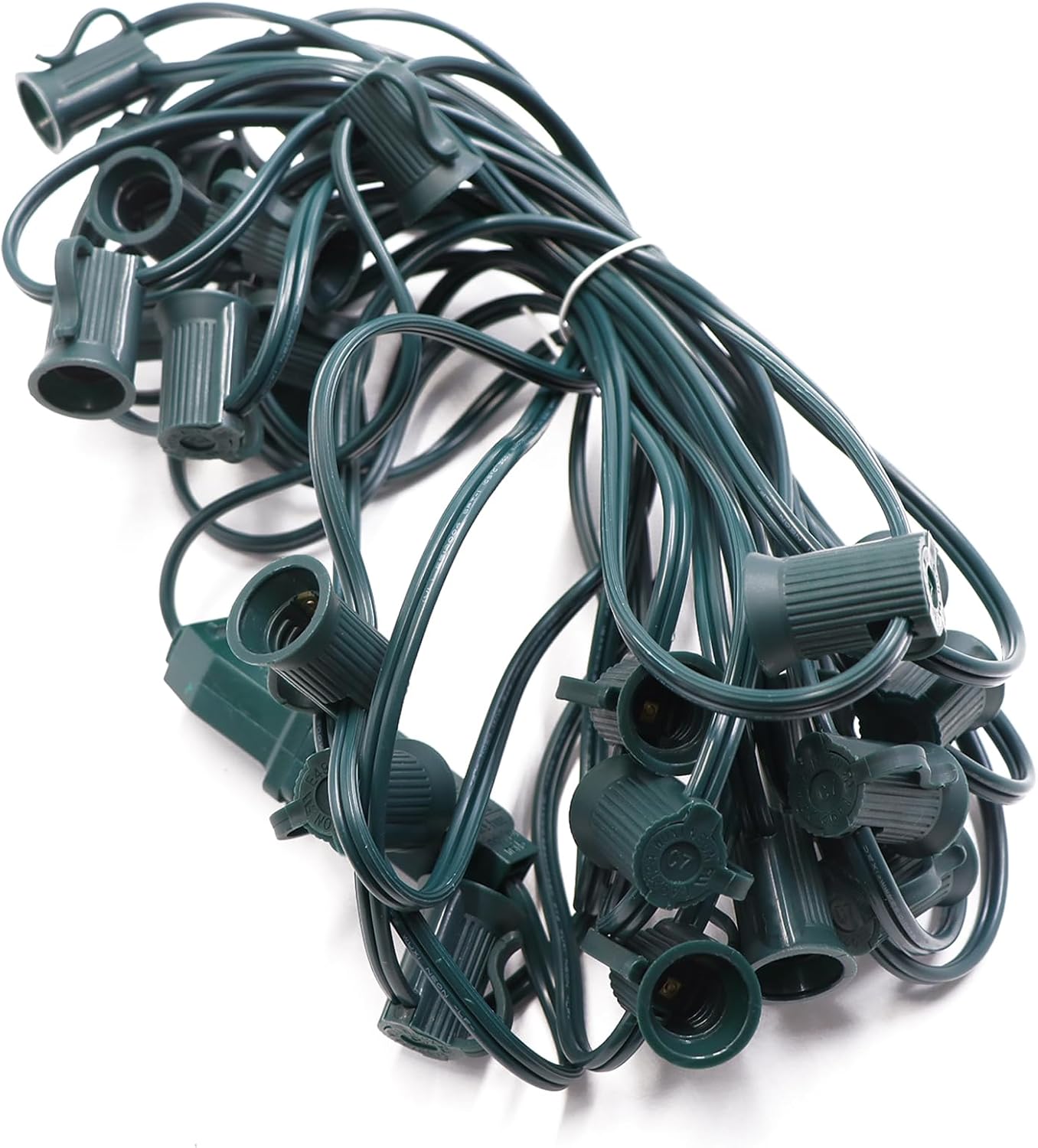 Set Cadena Luces C7 E12 Espaciado Verde Exterior