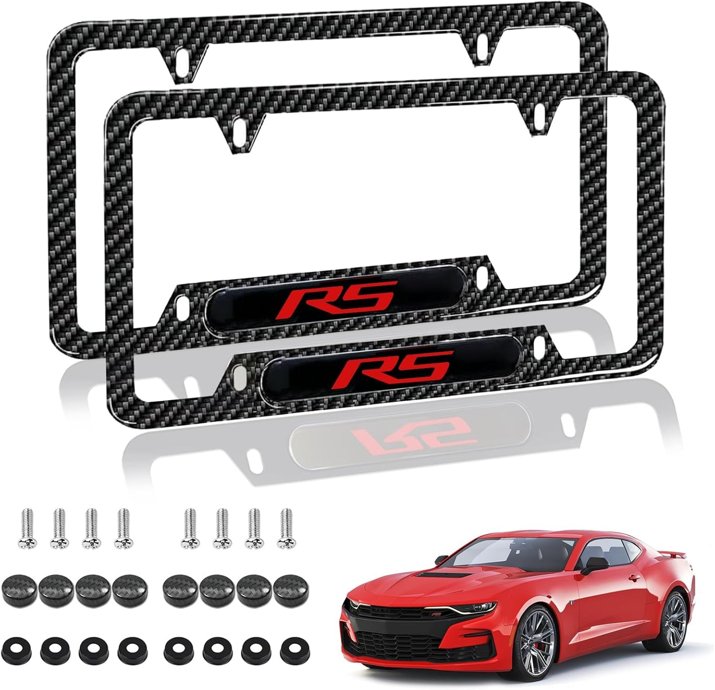 Soporte placa matrícula 6x12" comp Camaro RS fibra carbono