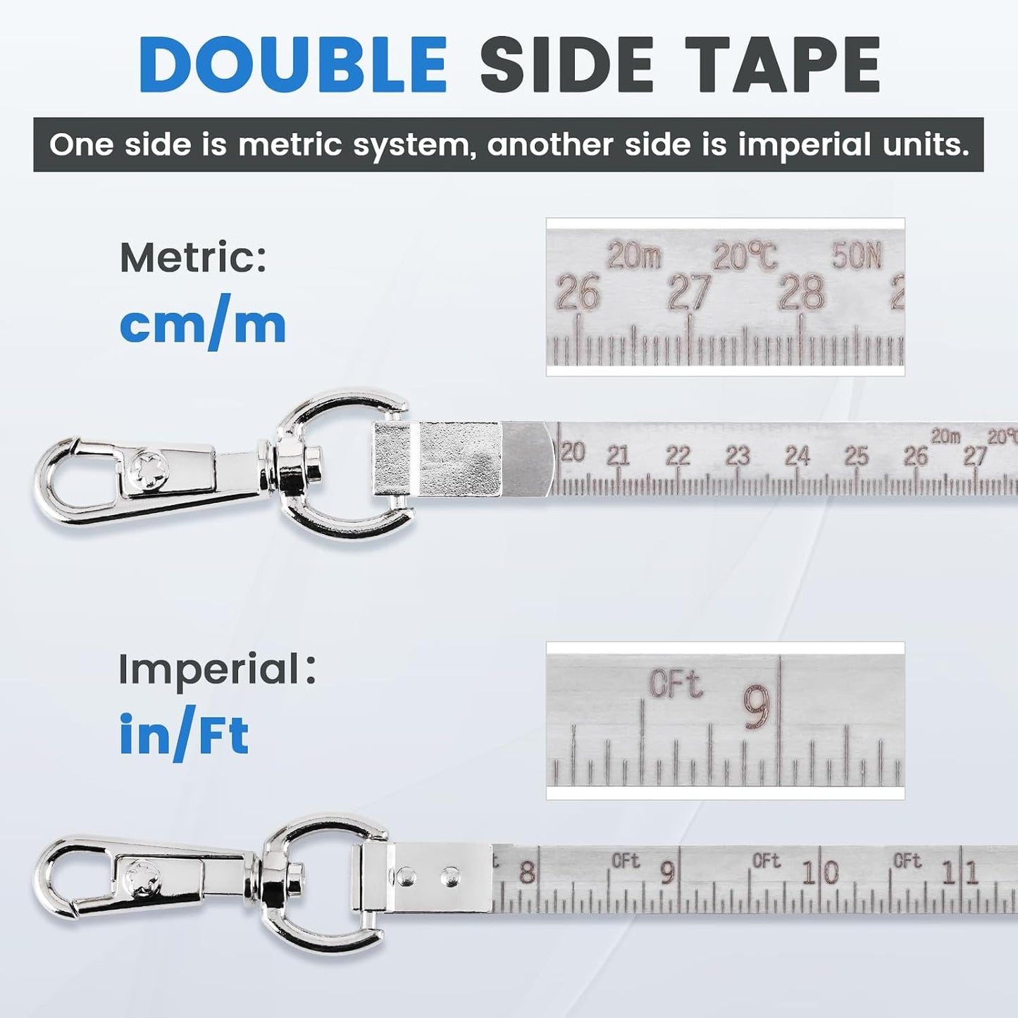 Cinta medición aceite acero inox 33pies pluma latón