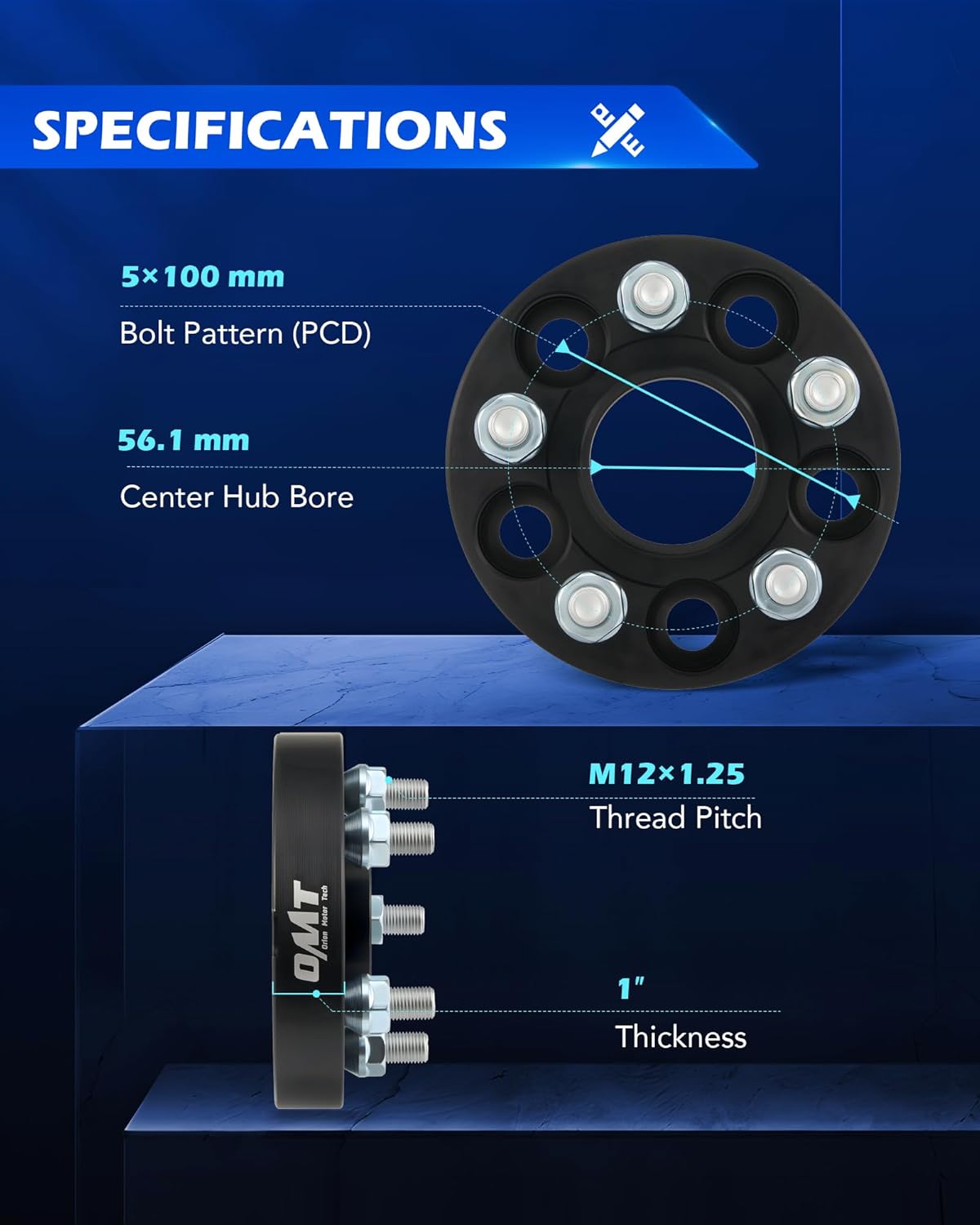 Espaciadores rueda 5x100 1pulg comp Subaru Outback