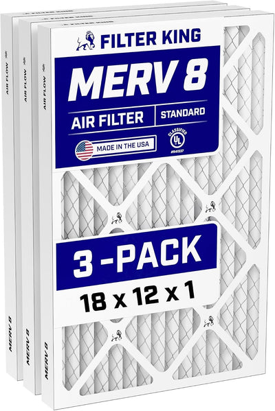 Filtro aire HVAC MERV 8 plisado 18x12x1 paquete 3
