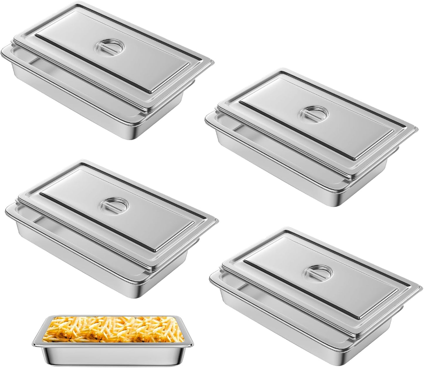 Sartén acero inox con tapa 52.8x33cm