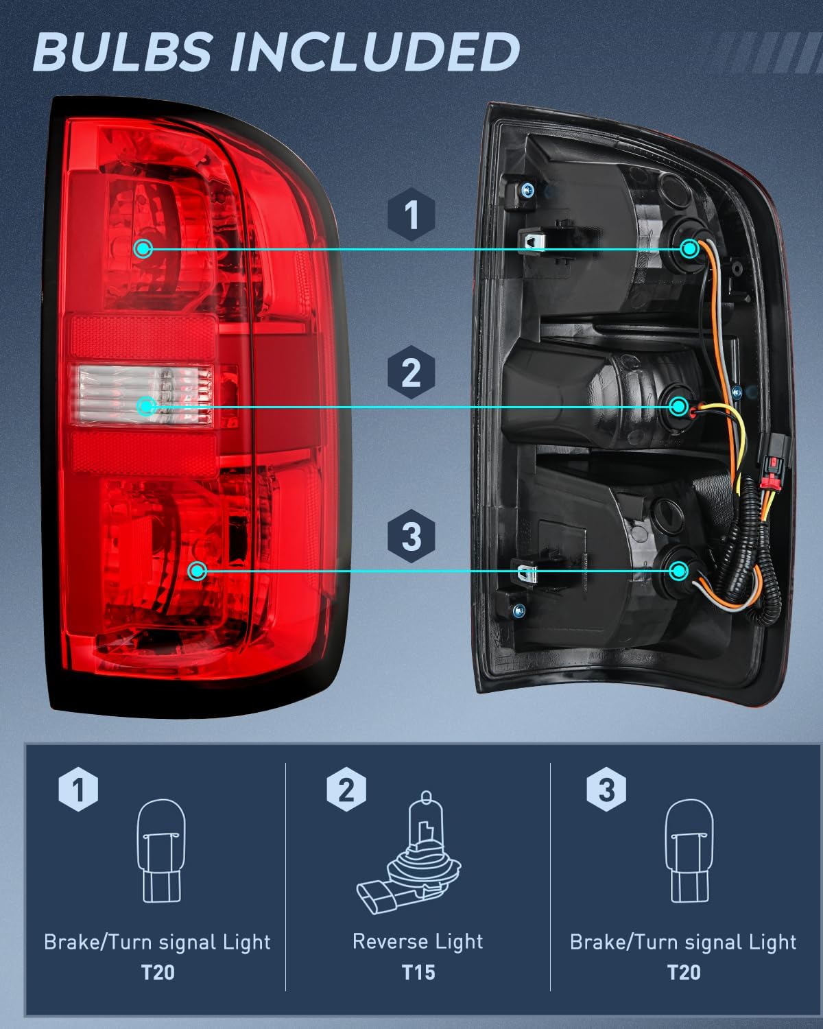 Conjunto luz trasera Chevy Colorado lado pasajero reemplazo