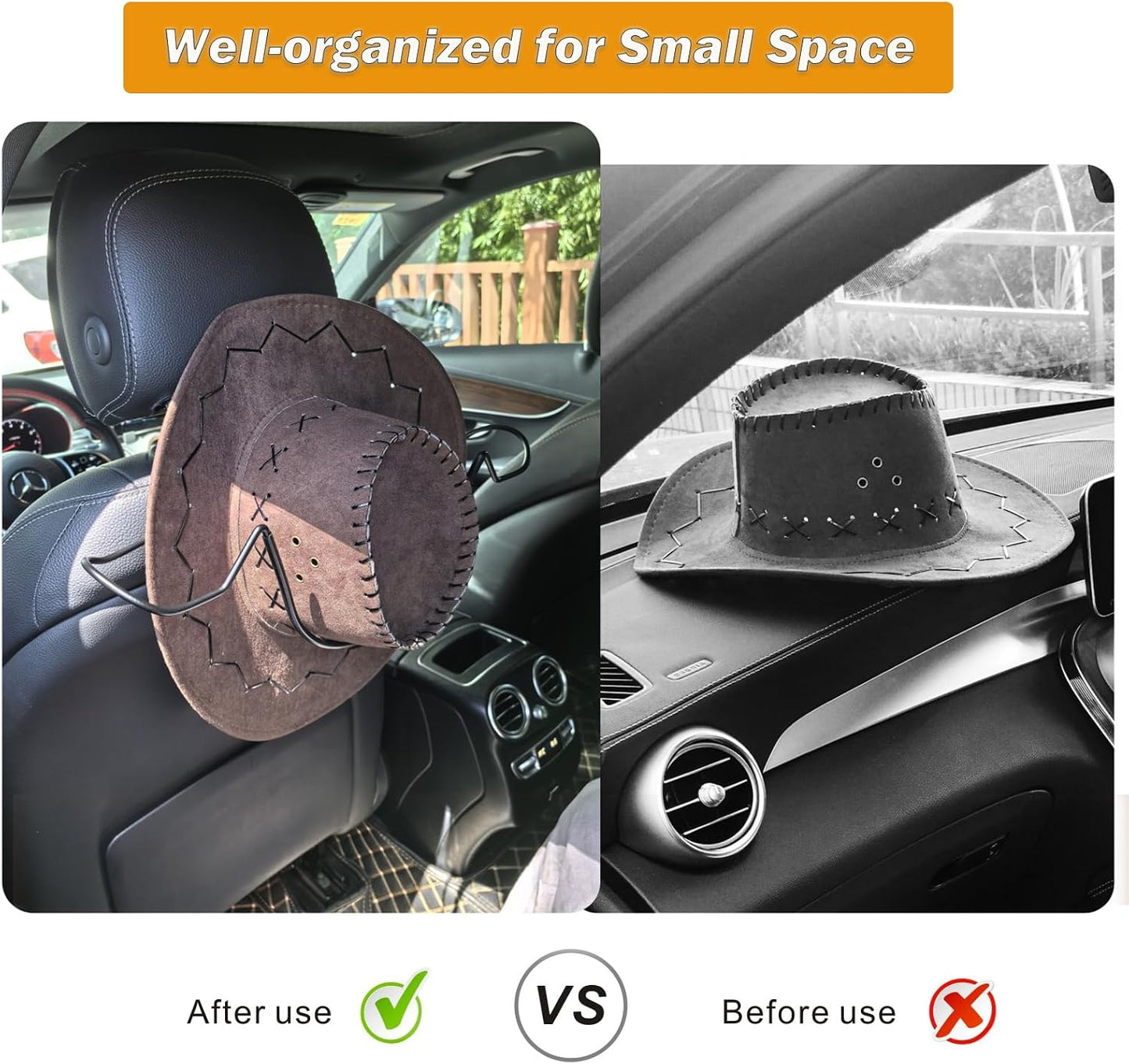 2 Soportes Sombrero Vaquero para Accesorios Carro