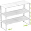 Organiz. estante metálica ajustable apilable 3uds blanco