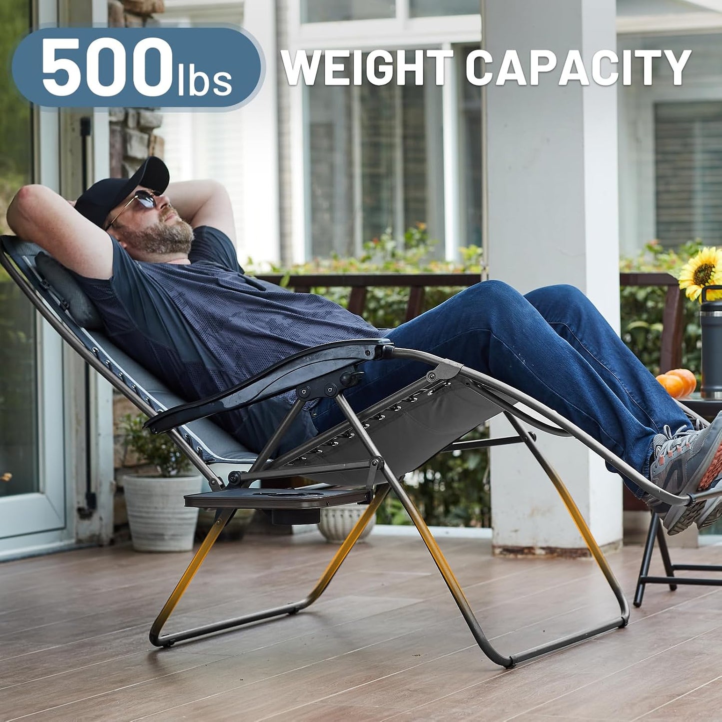 Silla reclinable gravedad cero XXL 33pulg para exteriores